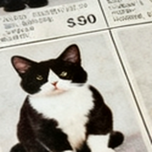 Lot 004, a photographed house cat in a ruled catalogue cell