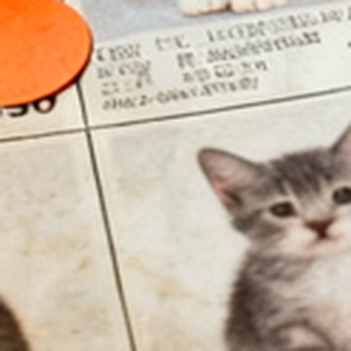 Lot 008, a photographed house cat in a ruled catalogue cell